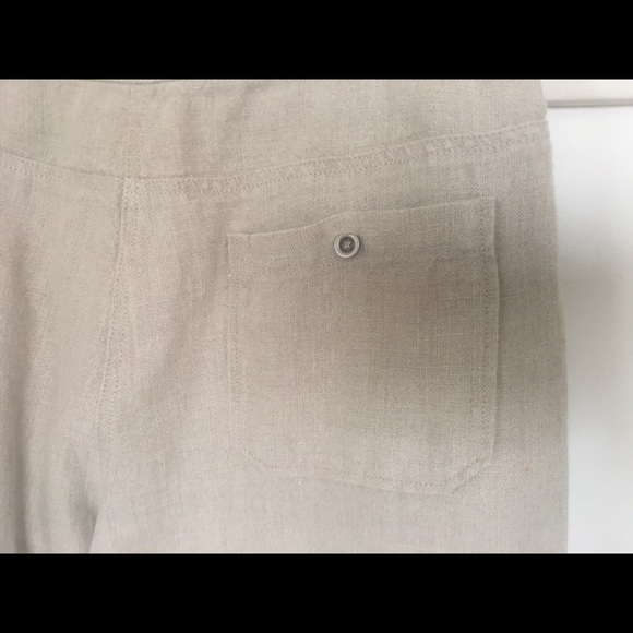 Eileen Fisher Beige Linen Wide Leg Pants, sz. 10 - Picture 5 of 8